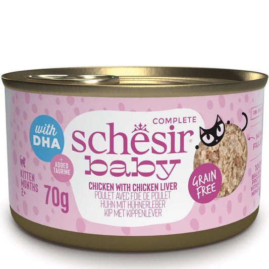 Schesir Baby Wholefood Cat Can – Chicken with Liver 70g 1x12