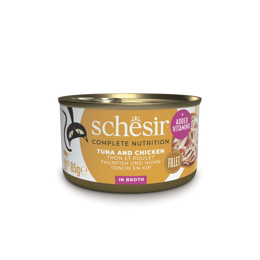 Schesir Cat Food Tuna & Chicken with Rice Natural Style 85g Can 1x56