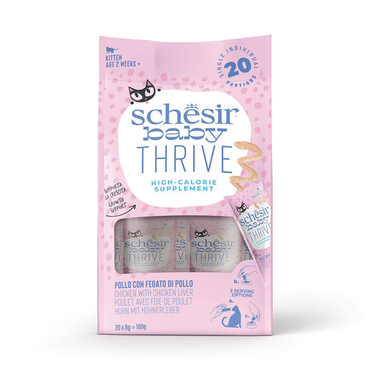 Schesir Baby Cat Pouch Thrive Mousse – Chicken with Liver 20 x 8g 1x8