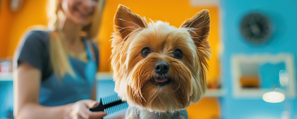 vecteezy professional groomer smiling while holding a comb and 45661809